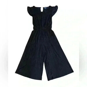 Cynthia Rowley Black Flutter Sleeve Capri Jumpsuit – XS